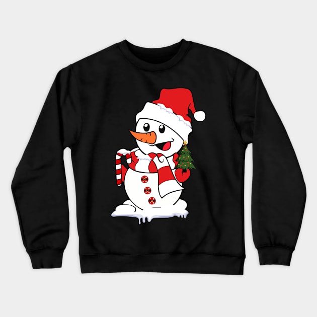 Funny Snowman Christmas Tree Xmas Gift Crewneck Sweatshirt by BadDesignCo